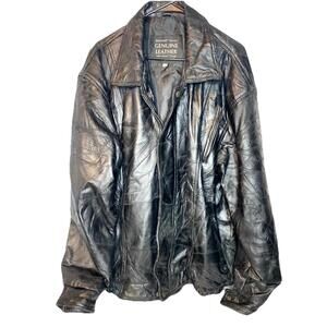 Vintage Maxam Leather Golden Nugget Jacket Men’s Size Large 90’s Solid Bomber